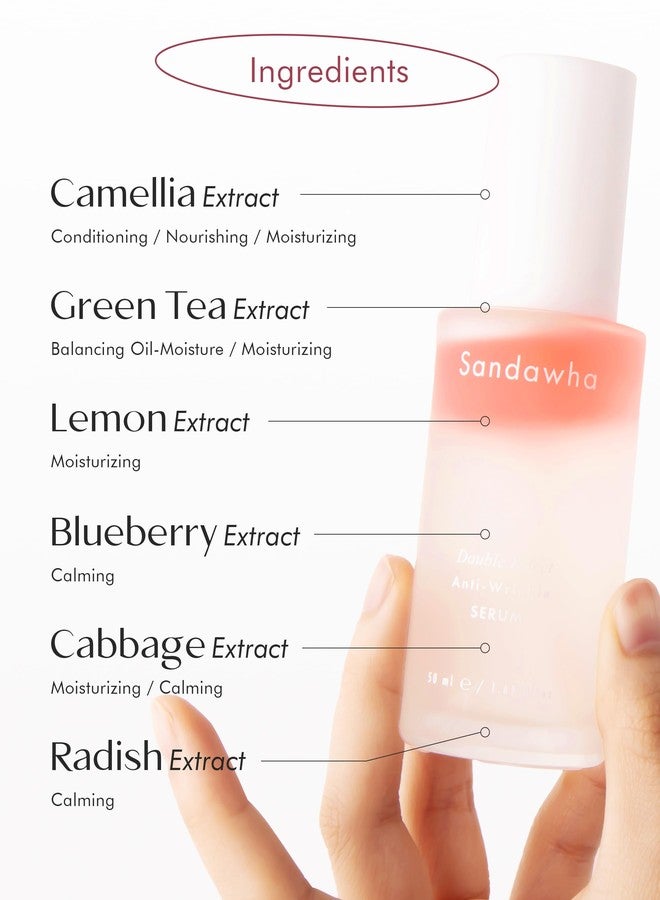 ساندوا سيروم SKINCURE Sandawha المضاد للتجاعيد ذو التأثير المزدوج مع خلاصة الكاميليا - سيروم الكاميليا النباتي للعناية بالبشرة الكورية لتنعيم الخطوط الدقيقة والترطيب ومكافحة الشيخوخة 1.76 أونصة سائلة. - Image 5